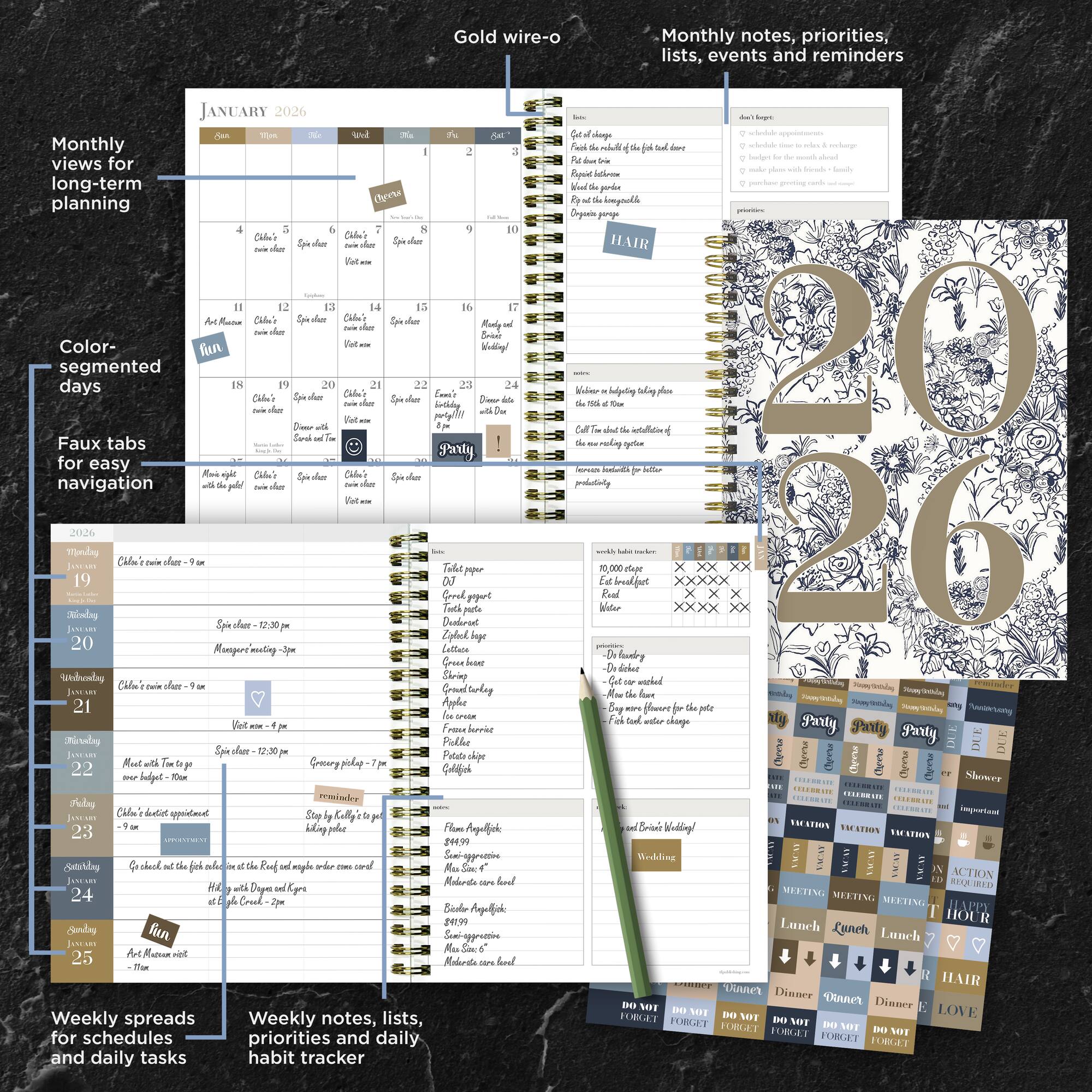 2026 La Campagne Year Medium Weekly Monthly Planner